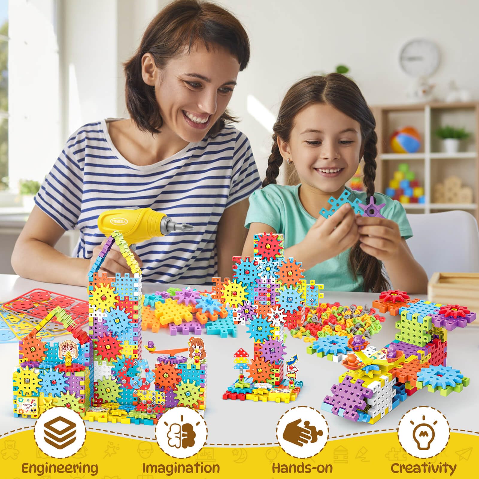 Pycoal gear blocks in bright colors spark imagination and problem-solving