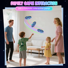 PYMSRTY LED light show drone with vibrant flight indicators.