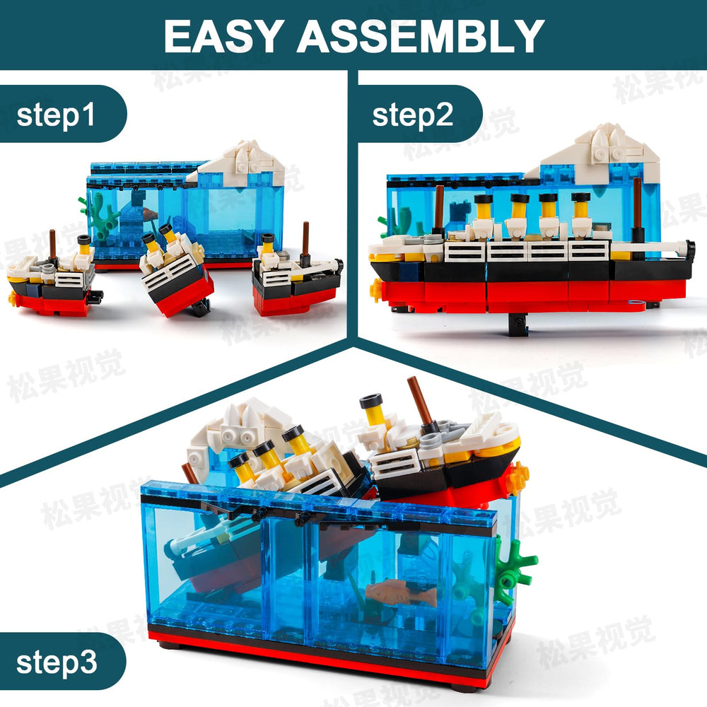 PYPIBAWLY Titanic model on shelf; striking desk decor