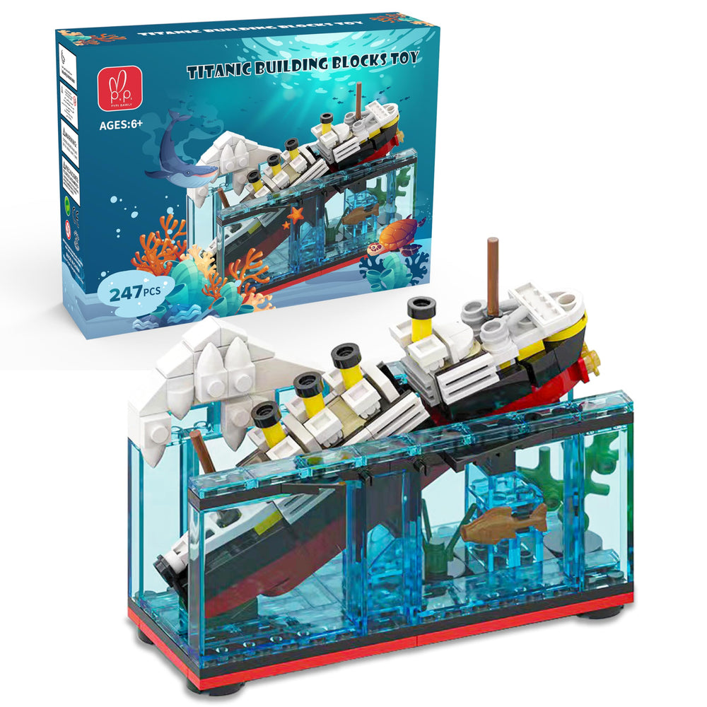 PYPIBAWLY Titanic sink close-up; vivid bricks for creative play