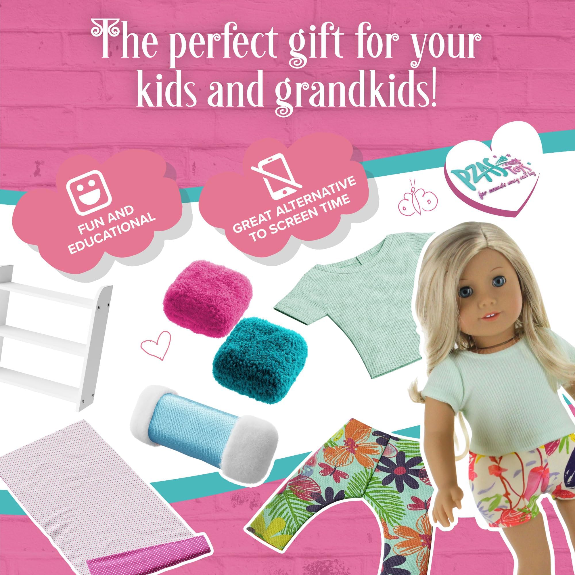 PZAS Toys Doll Bunk Bed sheets offer cozy, compatible linens for 18-inch dolls.