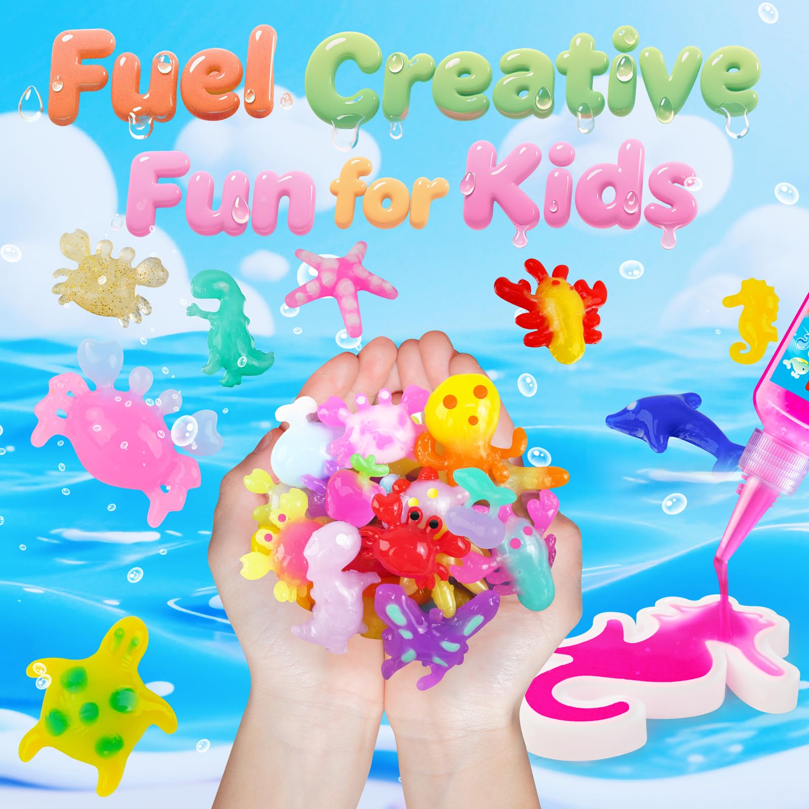 QANIY Magic Water Elf Kit gel colors enable vibrant, kid-safe DIY art