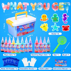 QANIY Magic Water Elf Toy Kit safety gloves help keep hands clean during DIY.