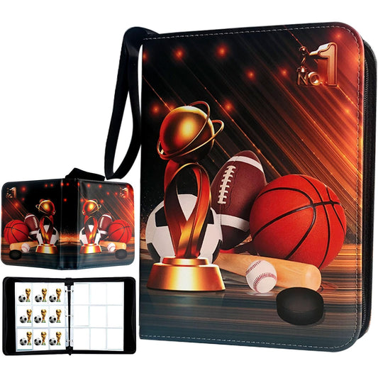 QANYYO Sports Card Binder front cover design stands out with a bright look