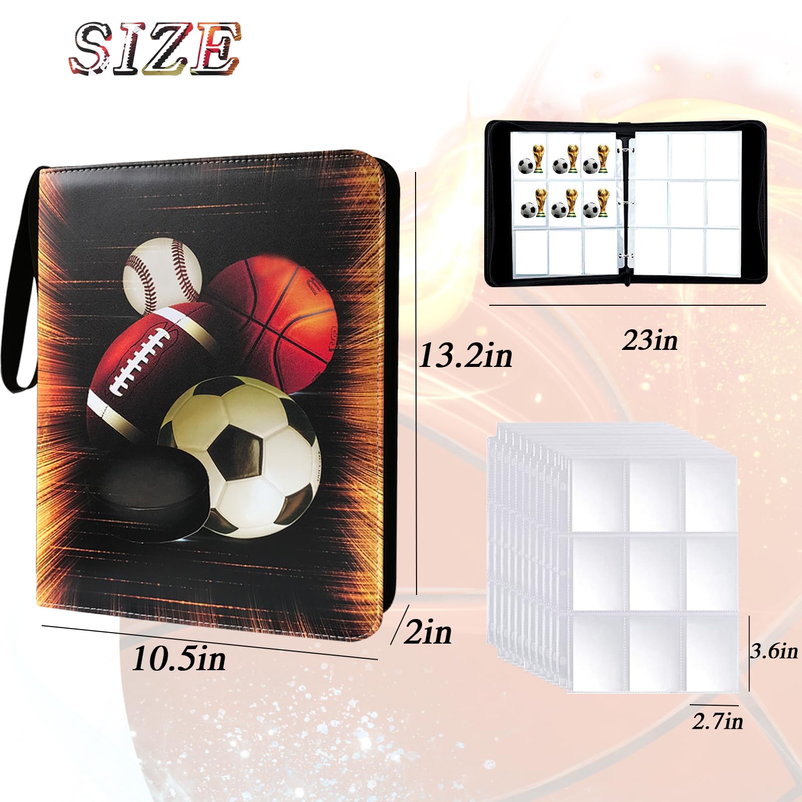 QANYYO binder with 50 sleeves stores up to 900 cards securely.