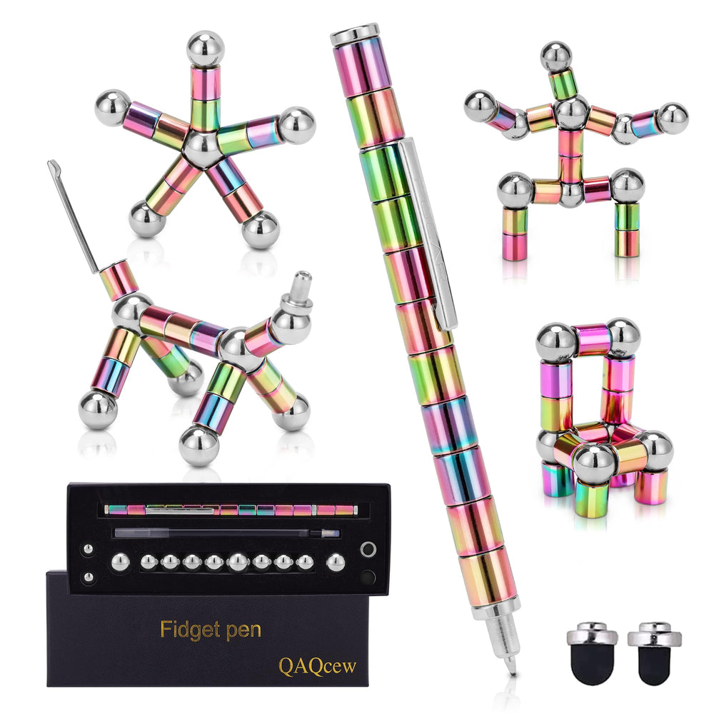 QAQcew Fidget Pen in hand shows portable, tactile focus.