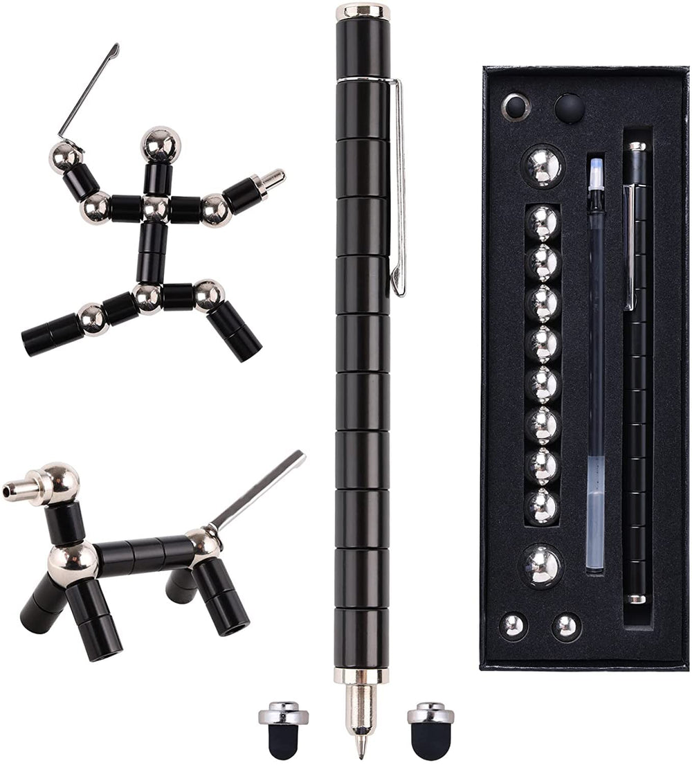 QAQcew fidget pen metallic surface closeup highlighting texture