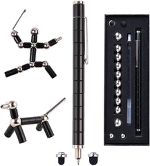 QAQcew fidget pen metallic surface closeup highlighting texture