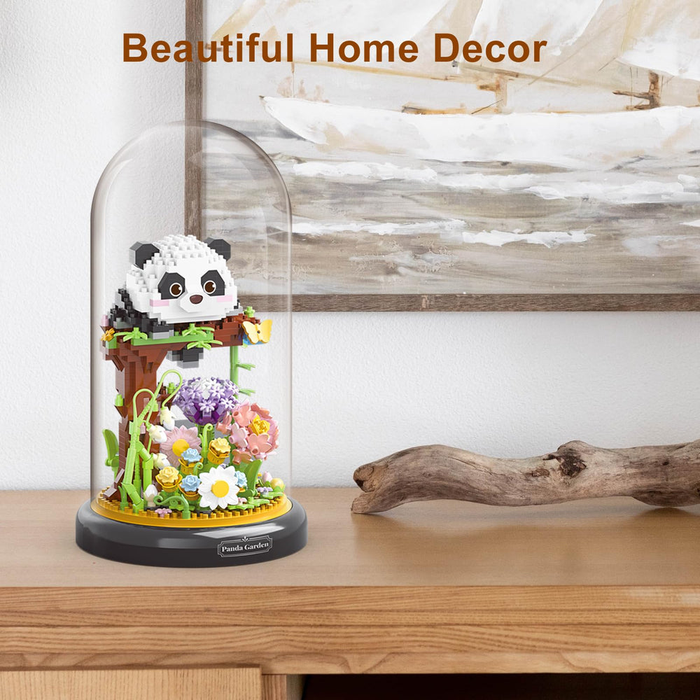 QARULUS Panda Flowers panda figure ready to brighten a desk.