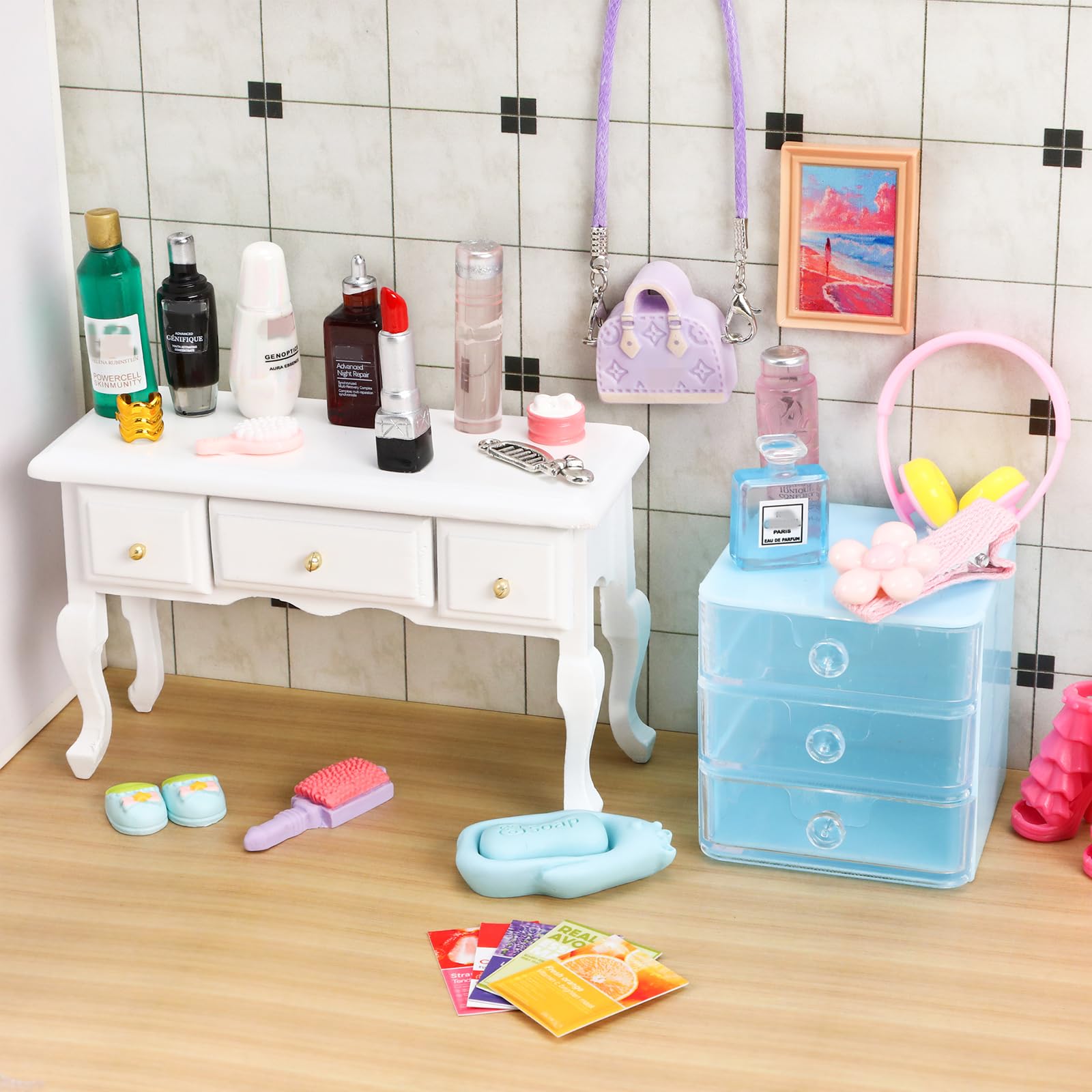 QAUYETM hair dryer adds realistic styling options in 1:12 scale rooms.