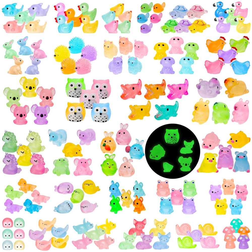 QAUYETM luminous mini resin ducks glow in the dark for fairy garden accents.
