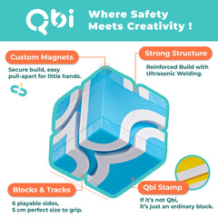 QBI interconnectable magnetic cubes support versatile builds and spatial skill growth.