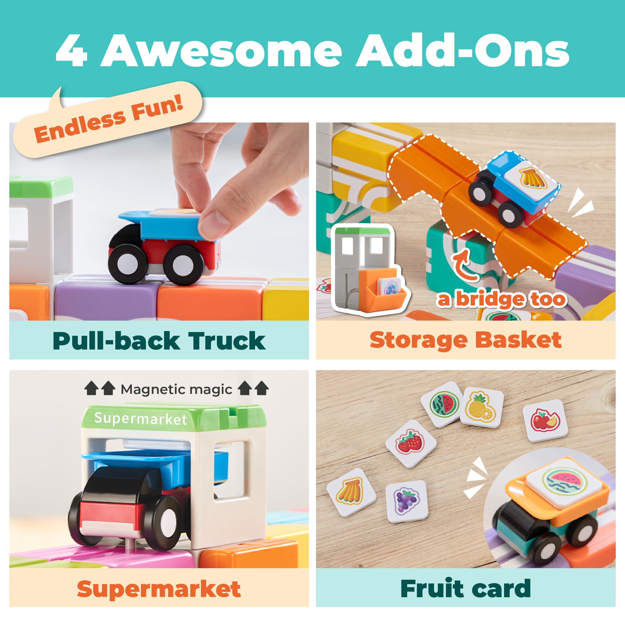 QBI Magnetic Blocks stem play builds spatial awareness through hands-on building