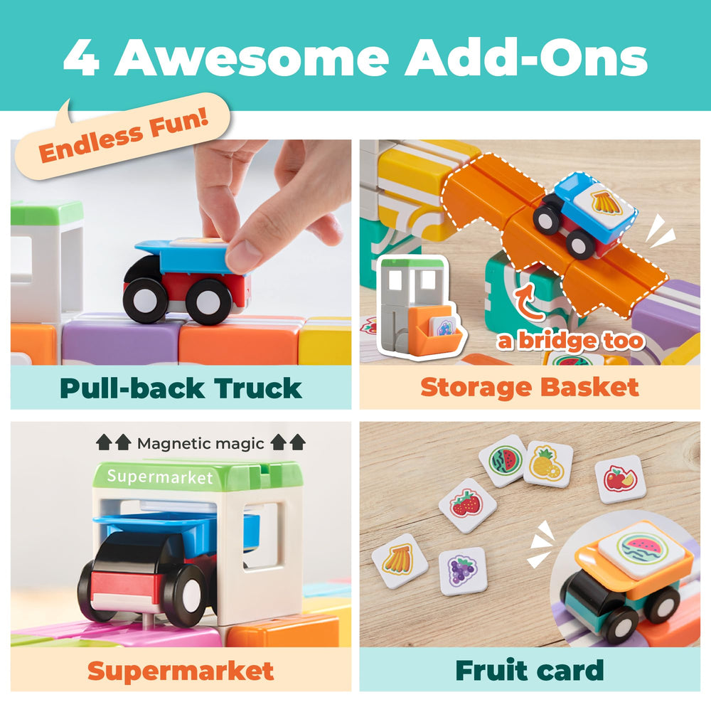 QBI Magnetic Blocks stem play builds spatial awareness through hands-on building