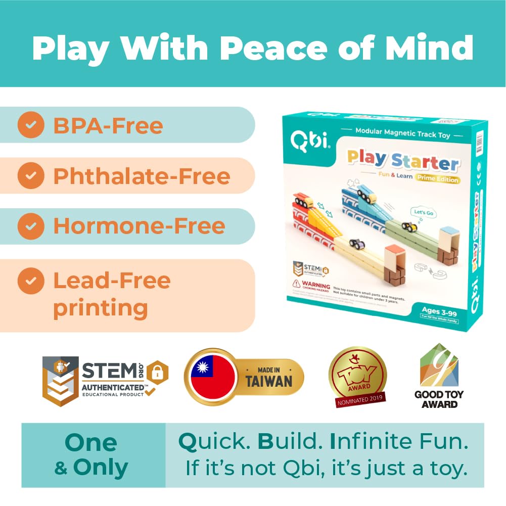 QBI Play Starter push-and-go cars highlight hands-on exploration and motor-skill development
