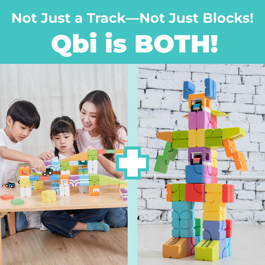 Push-and-go inertia cars glide along the track for engaging racing play.