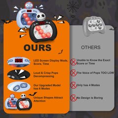 QBvuj Black-Blue pop-push game side view for portable fun