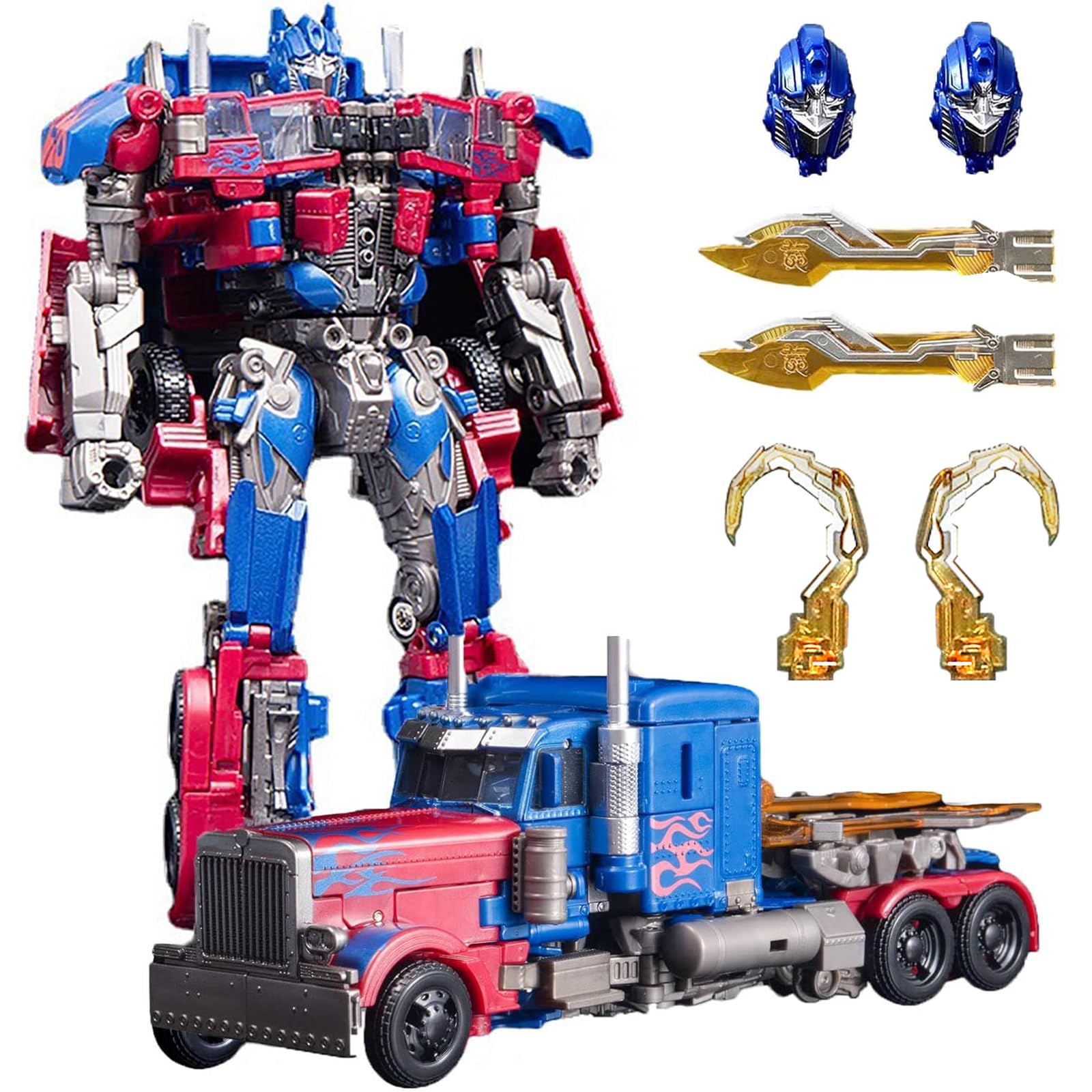 QCCX car robot toy in robot mode with smooth joints for easy play.