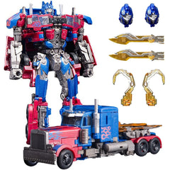 QCCX car robot toy in robot mode with smooth joints for easy play.