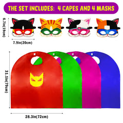 QCFDLCX four-color-capes pair with masks for versatile party costumes.