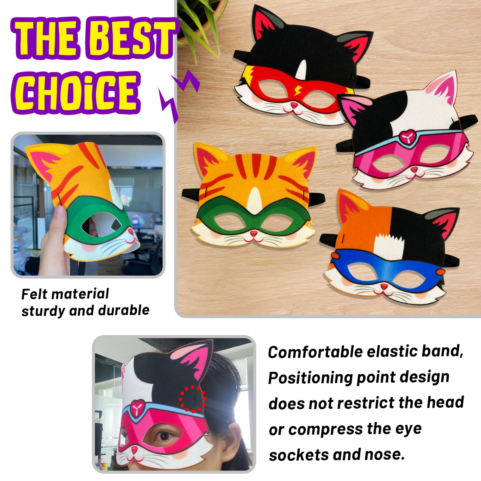 QCFDLCX kids-dress-up-kit shown with masks and capes for creative play.