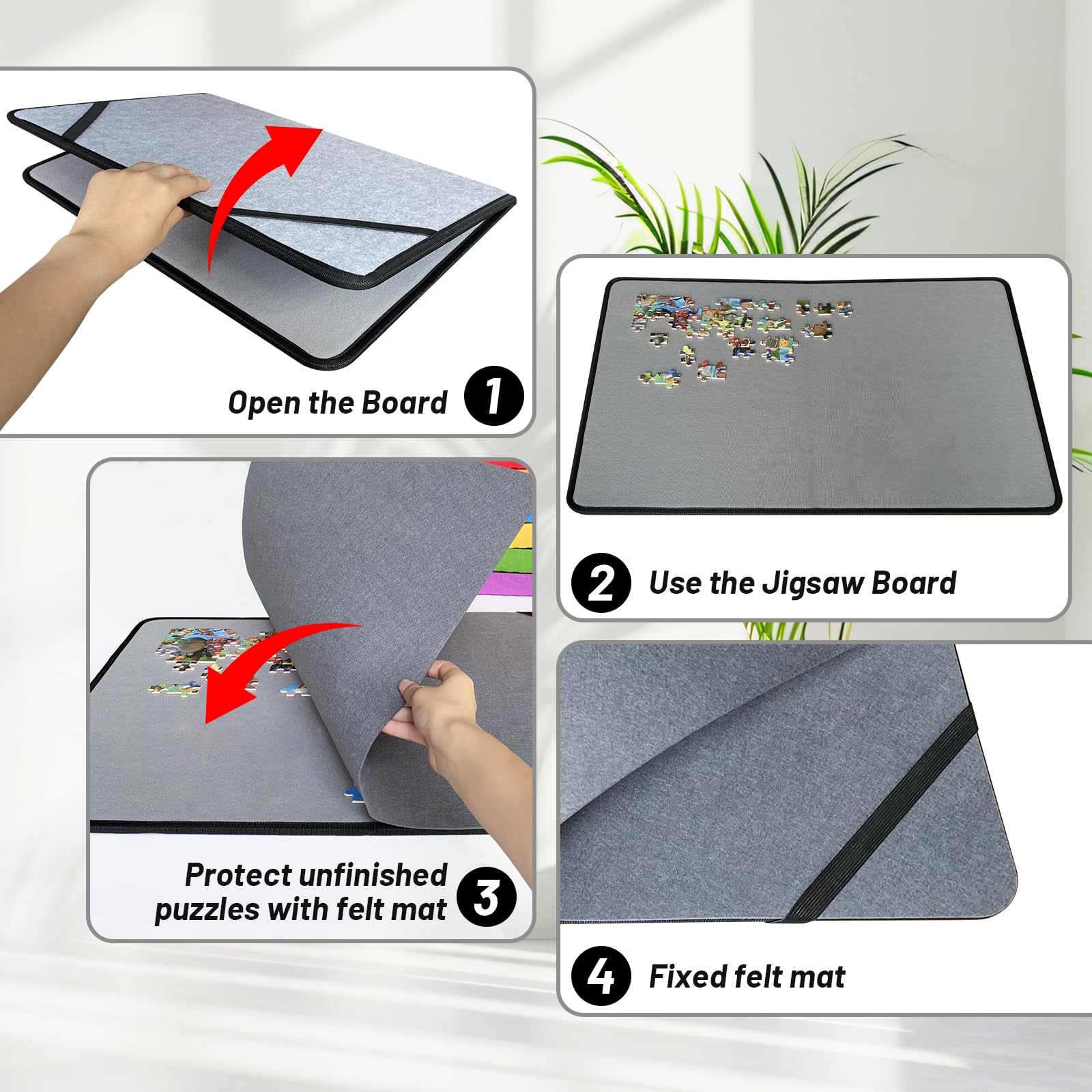 Soft felt mat cushions pieces and reduces sliding as you work