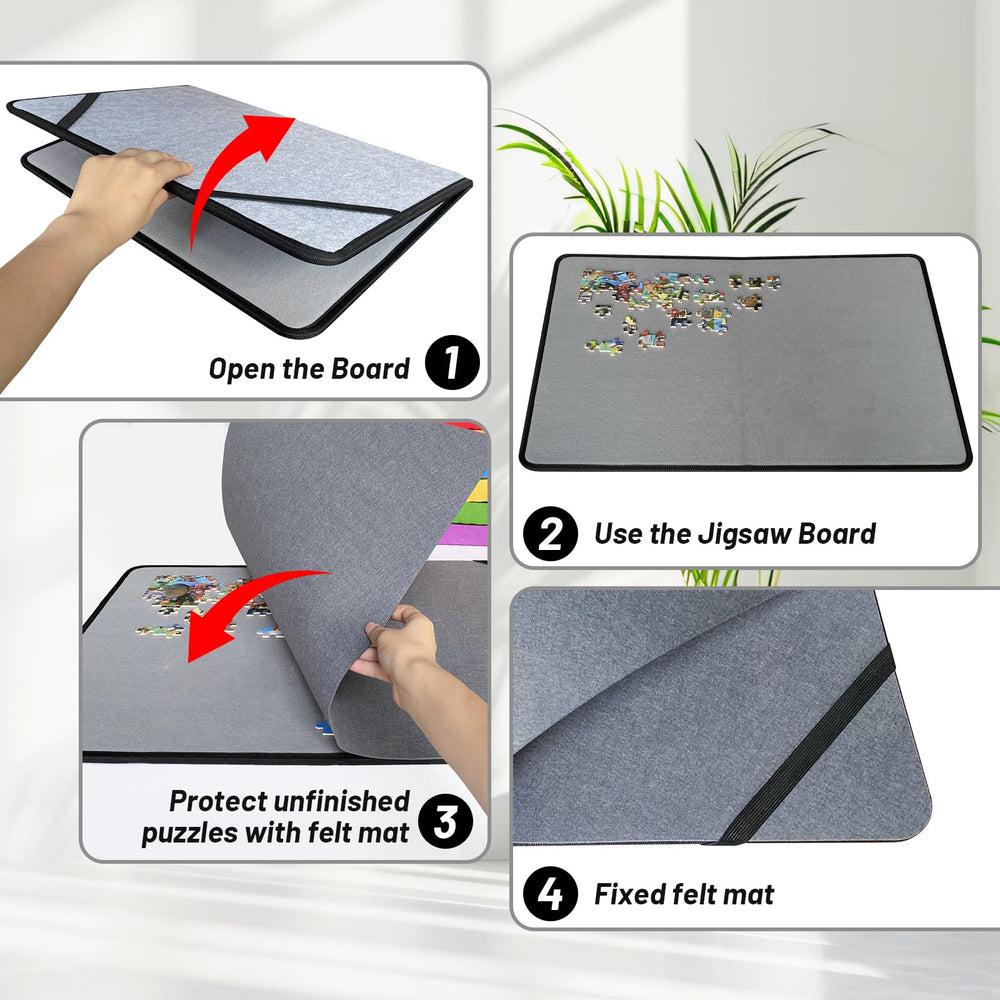 Soft felt mat cushions pieces and reduces sliding as you work