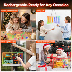 QCQHDU lumiboard with seven markers for vibrant kid-friendly art