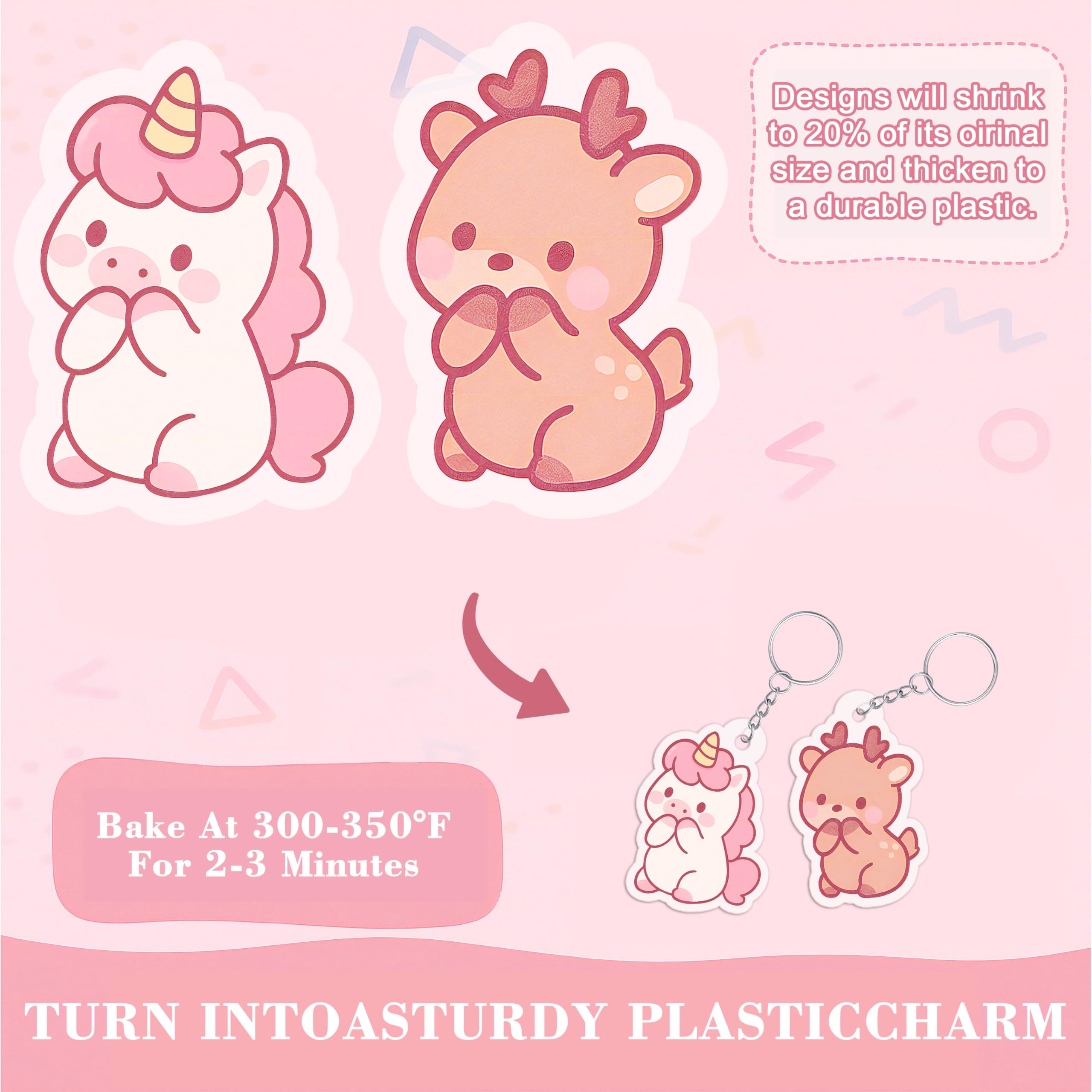 QDBNW shrink paper baking setup for durable finished charms