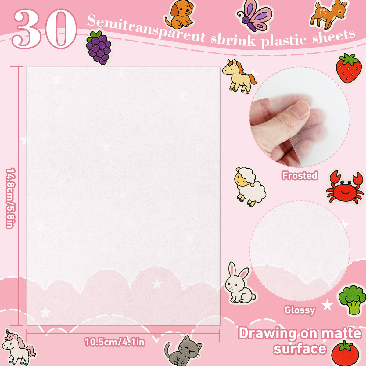 QDBNW shrink paper coloring ideas for kids' art projects