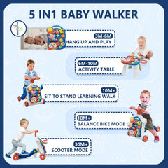 QDRAGON navy blue push walker scooter mode encourages cruising and balance