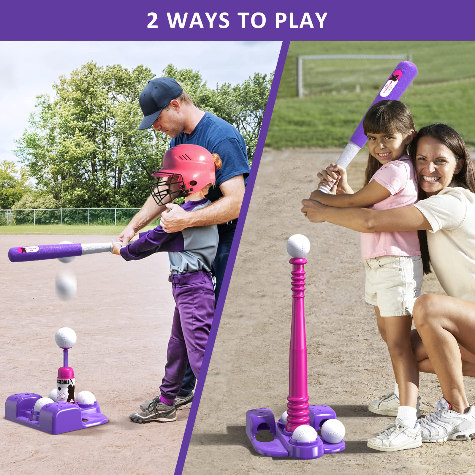 QDRAGON adjustable-t-ball-stand enables height customization for growing players.