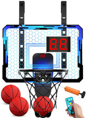 QDRAGON indoor hoop with 7-color LEDs and cheering sounds for kids.