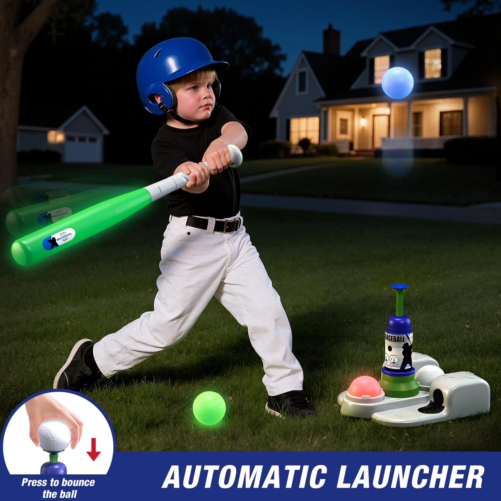 QDRAGON LED Tball batting tee enables versatile training indoors or outdoors.