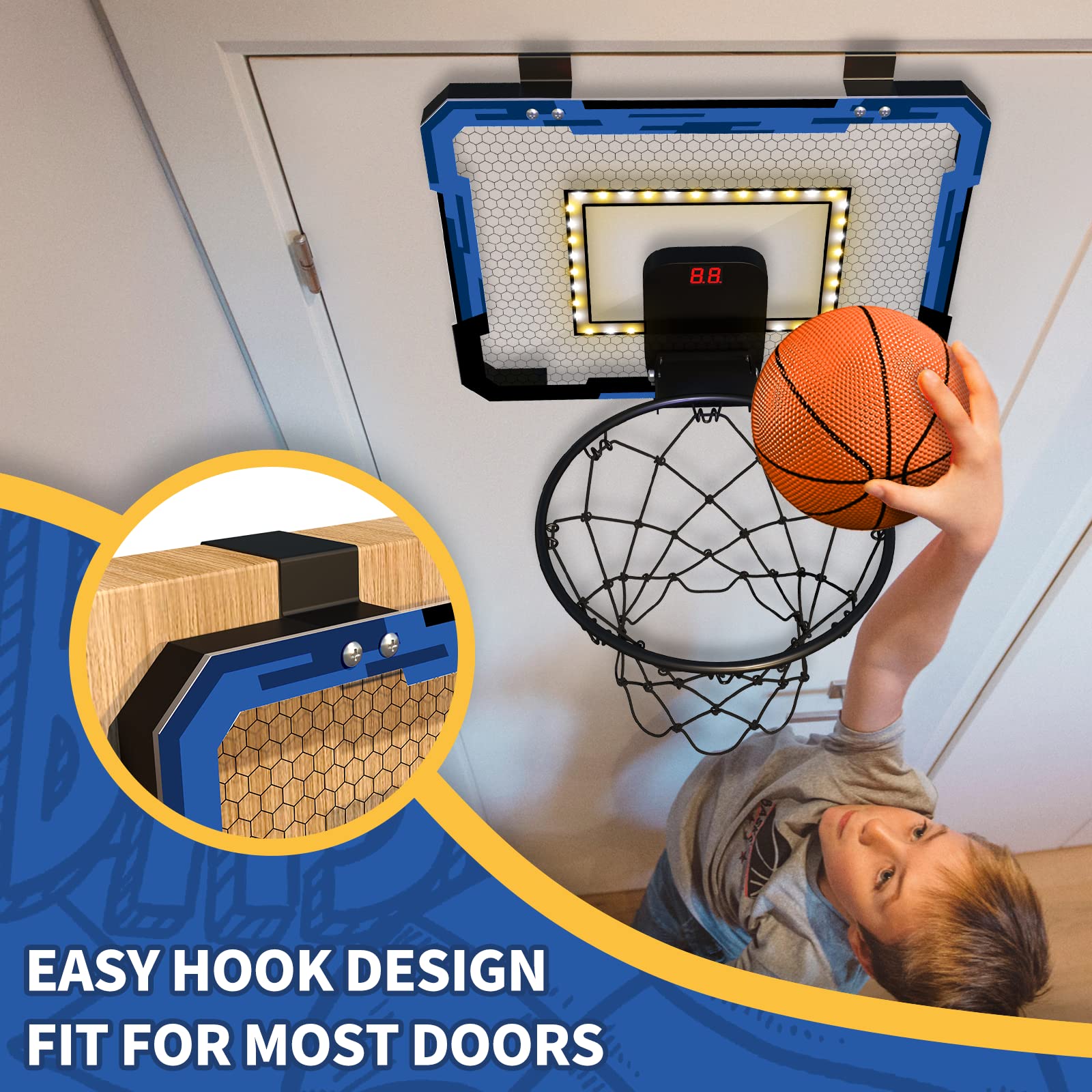 Reinforced steel rim ensures strong dunks and long-lasting use