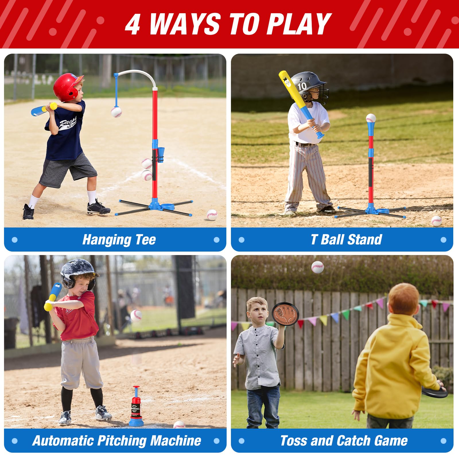 QDRAGON adjustable-height tee-ball stand for growing players
