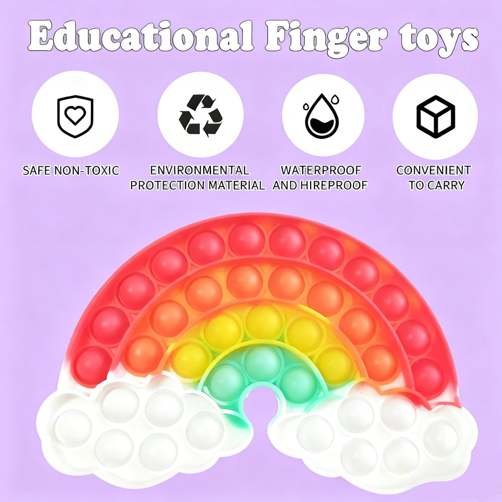 QETRABONE rainbow cloud push bubble blends fun with stress release.