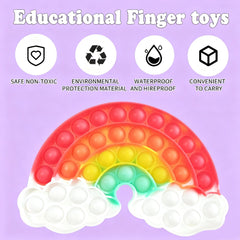 QETRABONE rainbow cloud push bubble blends fun with stress release.