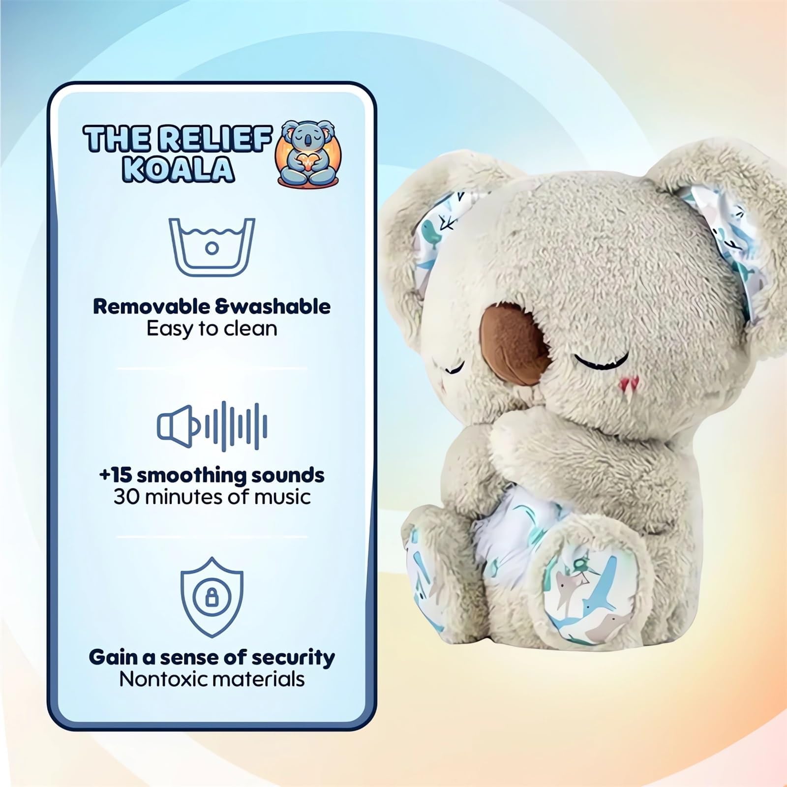 QFCST Relief Koala plush fur close-up showcases ultra-soft touch and hugable comfort.