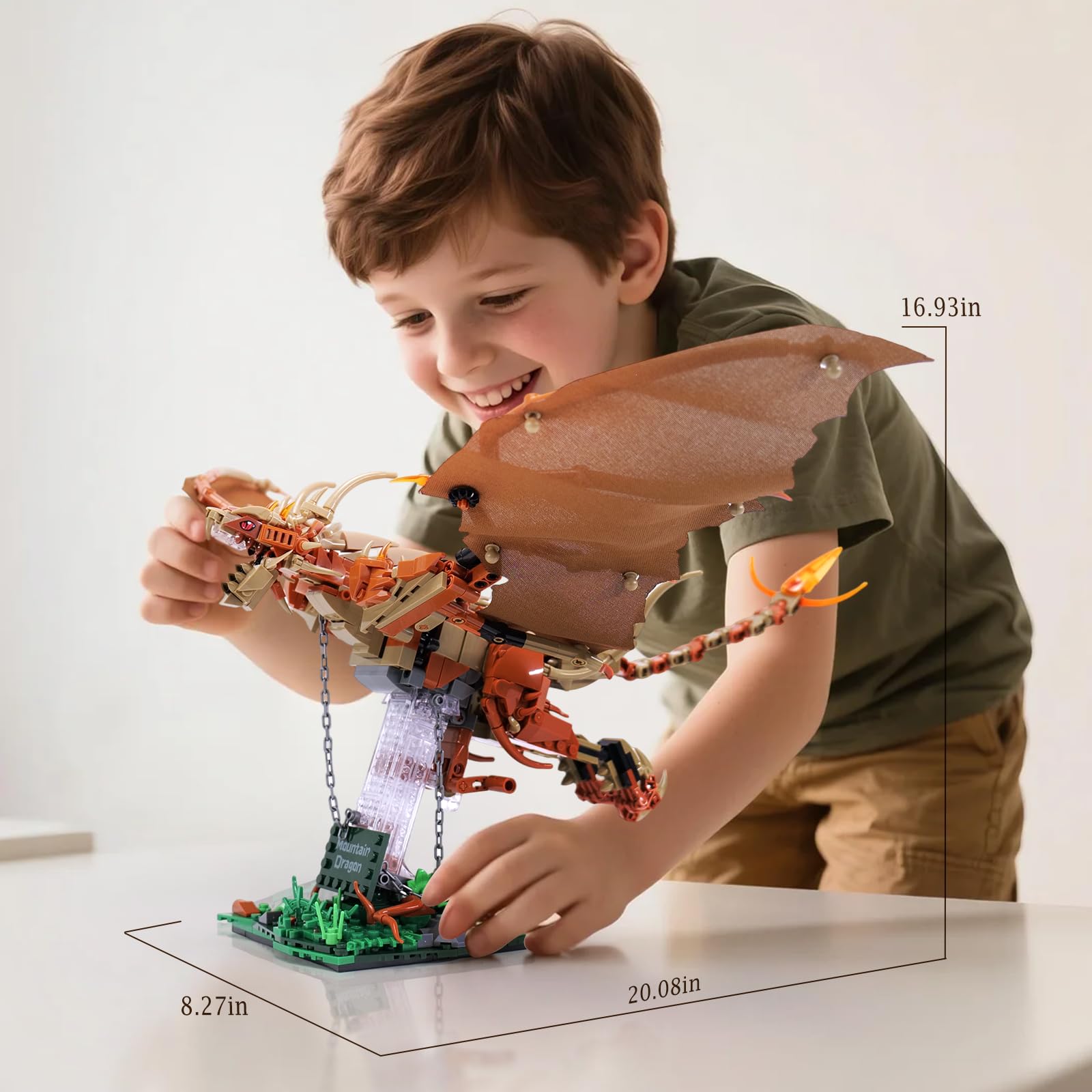 QFJ Dragon set includes 886 premium bricks with clear step-by-step guidance.