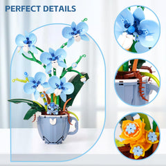 QFJ Blue Orchid petals detail pieces showing delicate realism
