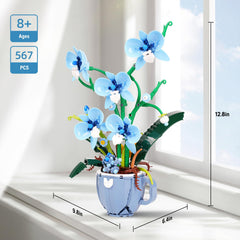 QFJ Blue Orchid stems and leaves create a natural focal point