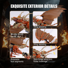 QFJ Dragon head, wings, and tail are adjustable for dynamic posing.