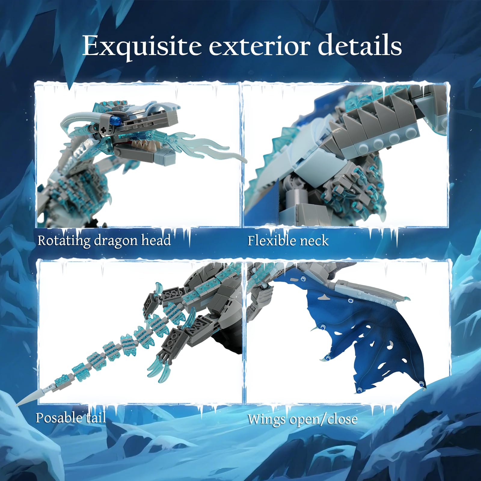 QFJ Ice Dragon tail adjustment for pose customization.