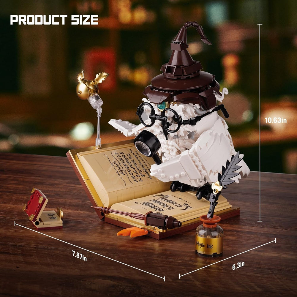 QFJ Ideas Magic World Owl Building Set gift-ready packaging for magic fans.