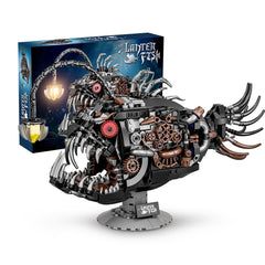 QFJ Ideas mechanical lantern fish model on desk for a striking ocean-themed display