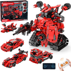 QHECTTY 5-in-1 space robot assembly, colorful pieces foster imaginative STEM play.