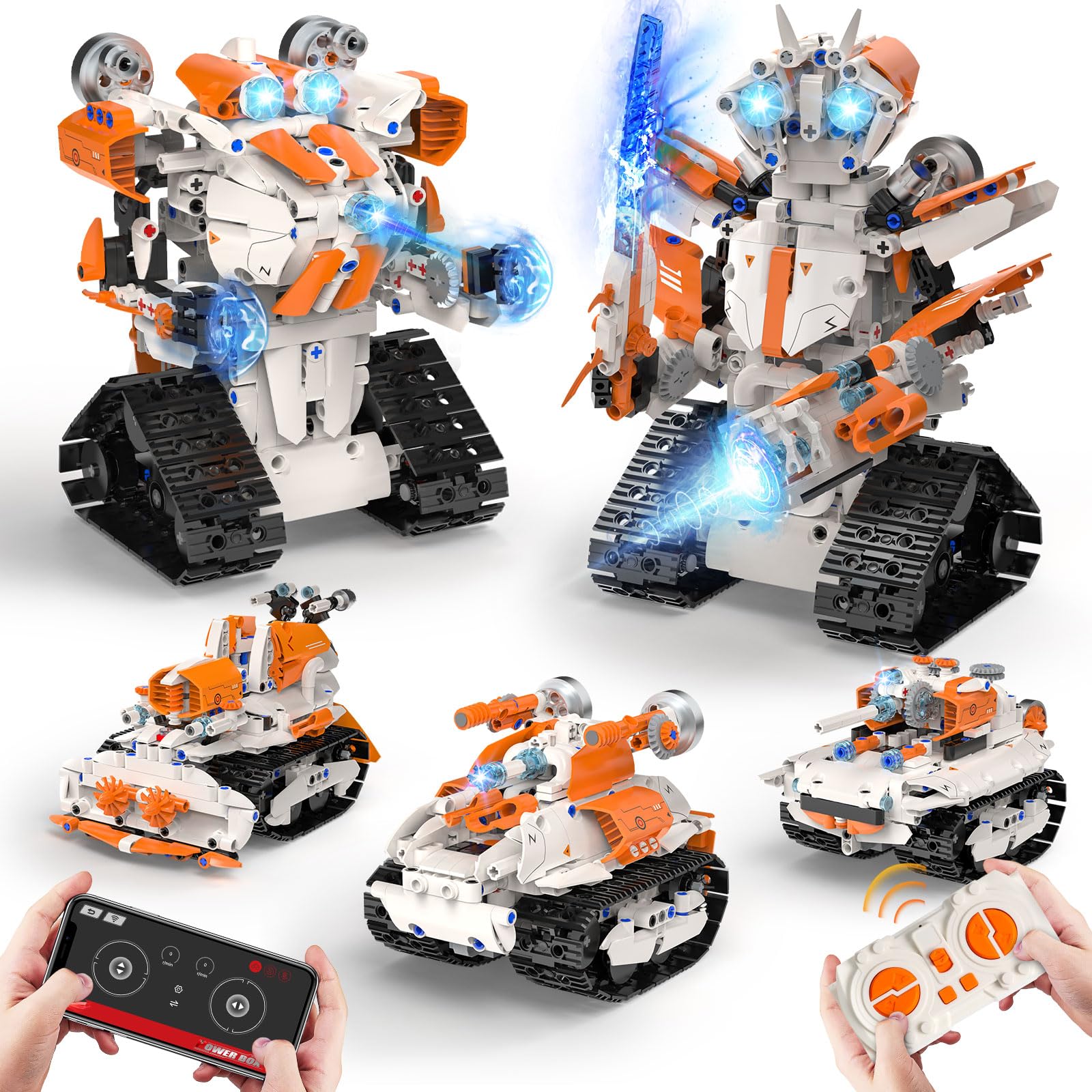 QHECTTY 5in1 STEM robot building kit with multiple models for creative learning
