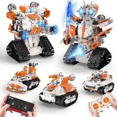 QHECTTY 5in1 STEM robot building kit with multiple models for creative learning