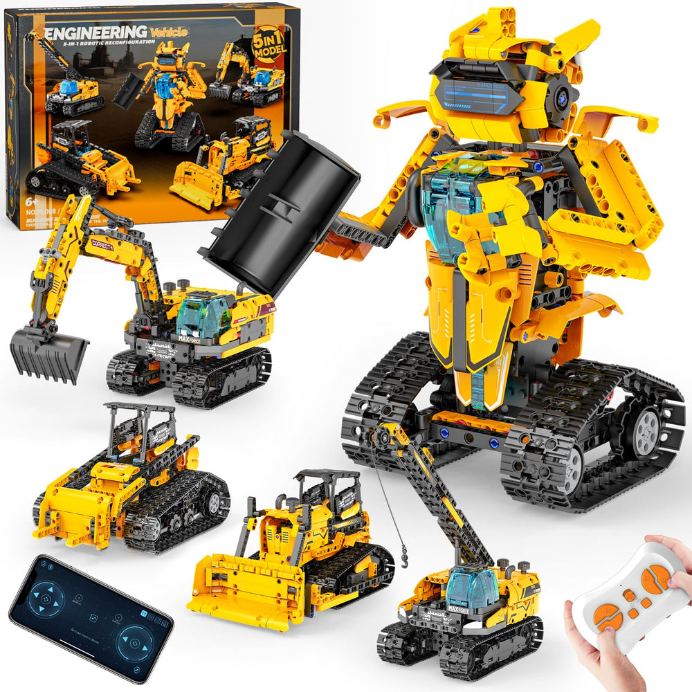 QHECTTY 5in1 STEM robot model A in action for versatile engineering play